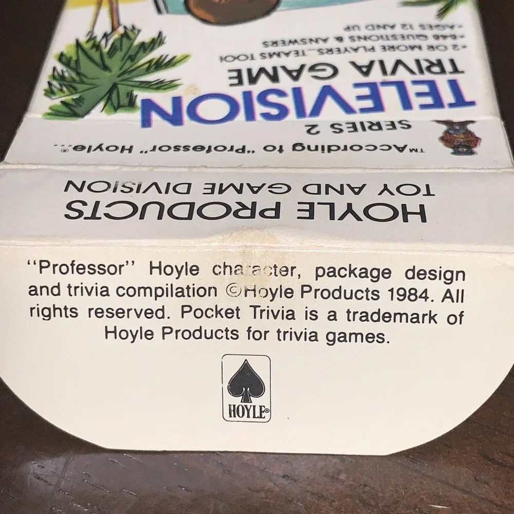Hoyle Vintage 1984 Complete Pocket Trivia Series 2 Television‎ Trivia Card Game